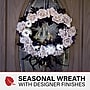 Haunted Hill Farm 15" Glitter Pumpkins with Skulls Wreath (HHPUMP-2WRTH)~#|#~sp218922304_sc7