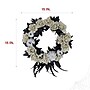 Haunted Hill Farm 15" Glitter Pumpkins with Skulls Wreath (HHPUMP-2WRTH)~#|#~sp218922305_sc7
