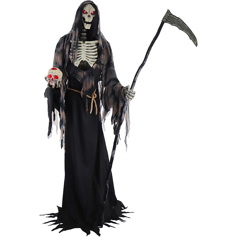 Haunted Hill Farm 7' Tall Motion-Activated Rotting Reaper (HHROTRPR-1FLSA) image 1