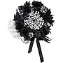 Haunted Hill Farm 15" Black & White Floral Wreath (HHSPD-2WRTH)~#|#~sp218922482_sc7