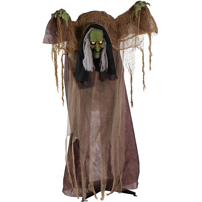 Haunted Hill Farm Animatronic Talking Hunchback Witch (HHWITCH-41FLSA) image 1
