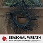 Haunted Hill Farm 15" Black Twig Wreath with Lights & Flying Bats (HHWRTHBAT-1BR)~#|#~sp218923160_sc7