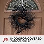 Haunted Hill Farm 15" Black Twig Wreath with Lights & Flying Bats (HHWRTHBAT-1BR)~#|#~sp218923164_sc7