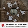 Haunted Hill Farm 20" Battery-Operated Twig Wreath with Lights & Spooky Ghosts (HHWRTHGHST-1BR)~#|#~sp218923184_sc7