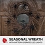 Haunted Hill Farm 20" Battery-Operated Twig Wreath with Lights & Creepy Spiders (HHWRTHSPD-1BR)~#|#~sp218923195_sc7