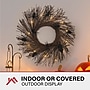 Haunted Hill Farm 20" Battery-Operated Twig Wreath with Lights & Creepy Spiders (HHWRTHSPD-1BR)~#|#~sp218923199_sc7