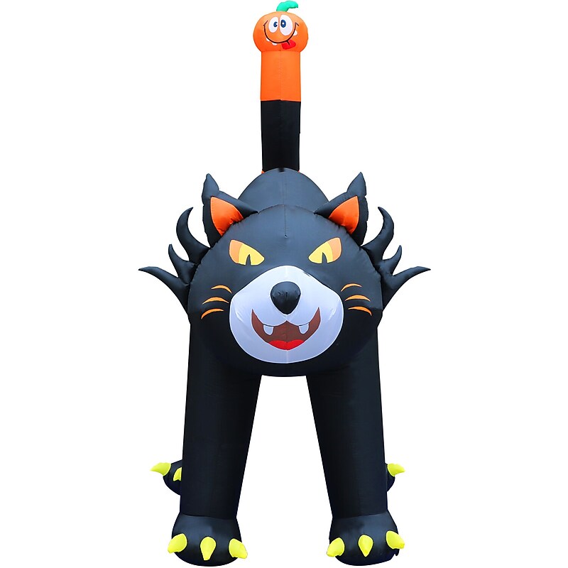 Haunted Hill Farm 10' Tall Pre-lit Black Cat Inflatable (HIBCAT103-L) image 1
