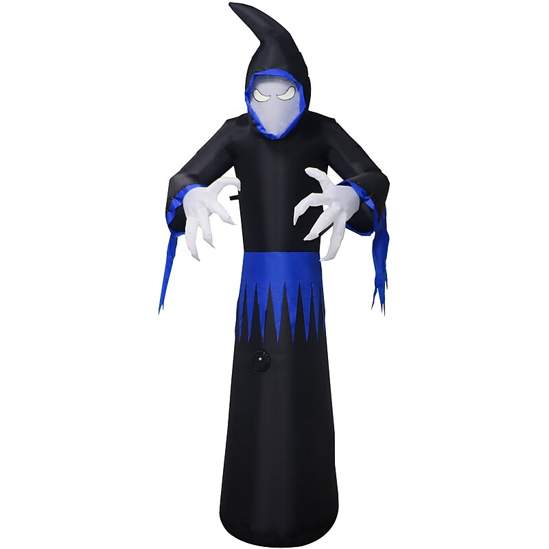 Haunted Hill Farm 8' Tall Pre-lit Musical Grim Reaper Inflatable (HIGRIMRP081-L) image 1