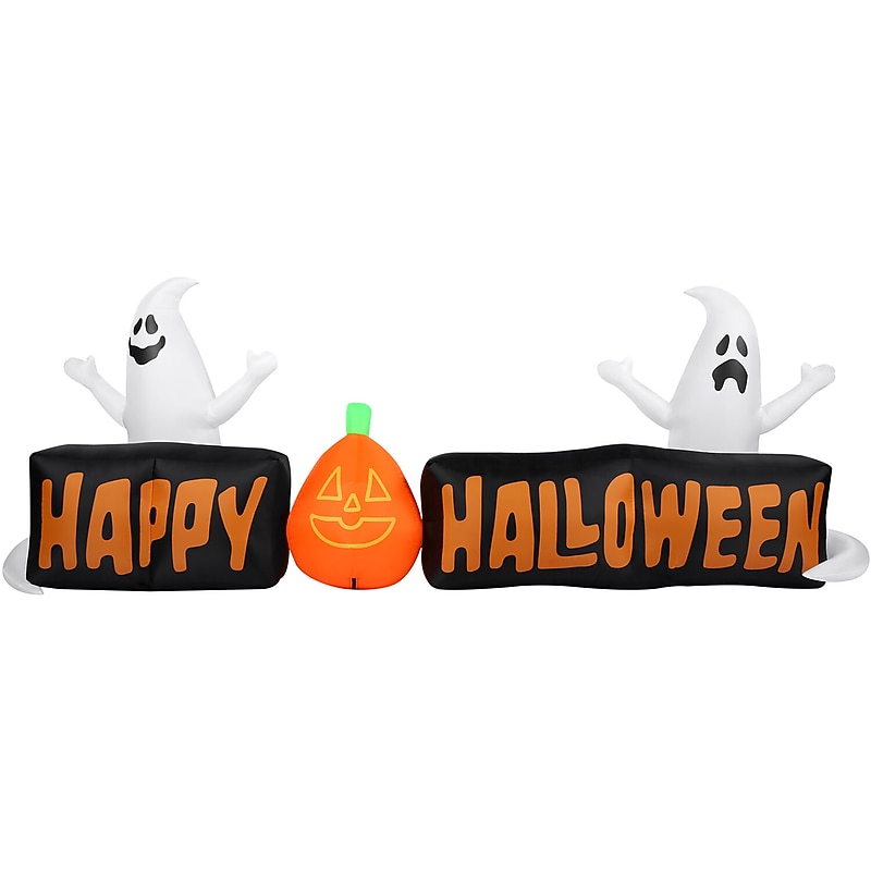 Haunted Hill Farm 8' Wide Pre-lit Happy Inflatable (HIHPYHLWN081-L) image 1