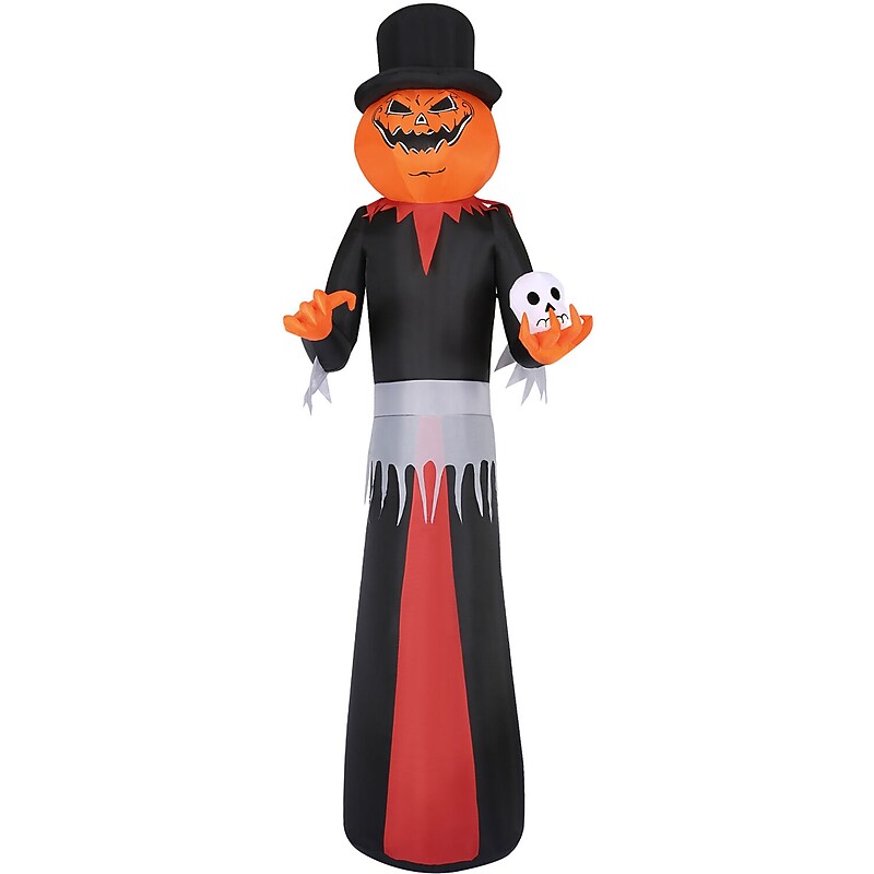 Haunted Hill Farm 12' Tall Pre-lit Jack-O-Lantern Man Inflatable (HIJOL121-L) image 1