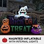 Haunted Hill Farm 8' Wide Pre-lit Trick or Treat Sign Inflatable (HITRCKTRT081-L)~#|#~sp218923632_sc7