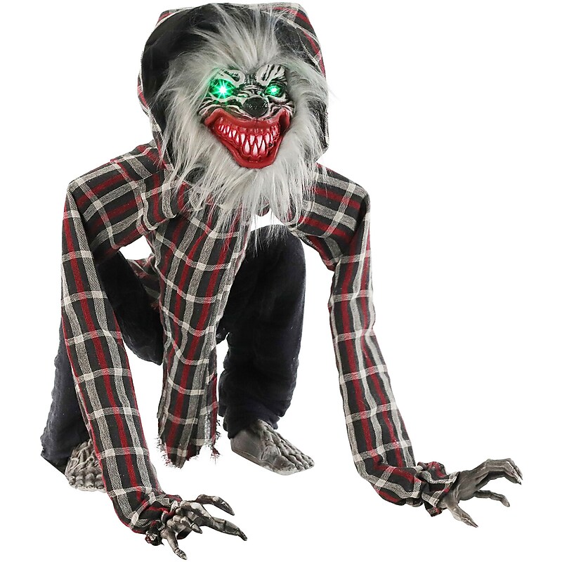 Haunted Hill Farm Animatronic Squatting Werewolf Scary (HHWOLF-4FLSA) image 1