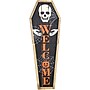 Haunted Hill Farm 33" Wood Coffin Welcome Lawn Art (HHWOODPS033-0BL)~#|#~sp218924373_sc7