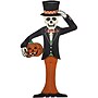 Haunted Hill Farm 46" Skeleton Holding a Carved Pumpkin Lawn Art (HHWOODSKL-0BL)~#|#~sp218924390_sc7