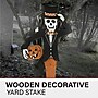 Haunted Hill Farm 46" Skeleton Holding a Carved Pumpkin Lawn Art (HHWOODSKL-0BL)~#|#~sp218924391_sc7