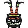 Haunted Hill Farm 24" Come In My Pretties Witch's Cauldron Funny Lawn Art (HHWOODWTCH-0BL)~#|#~sp218924411_sc7