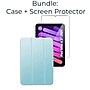 SaharaCase Apple iPad mini A17 Pro & 6th Generation 2021 Protection Bundle, Folio Case with Tempered Glass Screen, Aqua~#|#~sp220088054_sc7