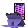 SaharaCase Apple iPad mini A17 Pro & 6th Generation 2021 Protection Bundle, Multi-Angle Case with Tempered Glass Screen, Purple~#|#~sp220088097_sc7