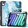 SaharaCase Apple iPad mini A17 Pro & 6th Generation 2021 Protection Bundle, Folio Case with Tempered Glass Screen, Blue Marble~#|#~sp220088130_sc7