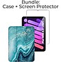 SaharaCase Apple iPad mini A17 Pro & 6th Generation 2021 Protection Bundle, Folio Case with Tempered Glass Screen, Green Marble~#|#~sp220088138_sc7