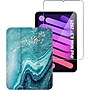 SaharaCase Apple iPad mini A17 Pro & 6th Generation 2021 Protection Bundle, Folio Case with Tempered Glass Screen, Green Marble~#|#~sp220088146_sc7
