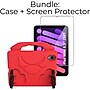 SaharaCase Apple iPad mini A17 Pro & 6th Generation 2021 Protection Bundle, KidProof Case with Tempered Glass Screen, Red~#|#~sp220088156_sc7