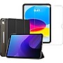 SaharaCase Apple 10.9" iPad (10th Gen) Protection Bundle, AirShield Folio Case with Tempered Glass Screen, Black~#|#~sp220088588_sc7