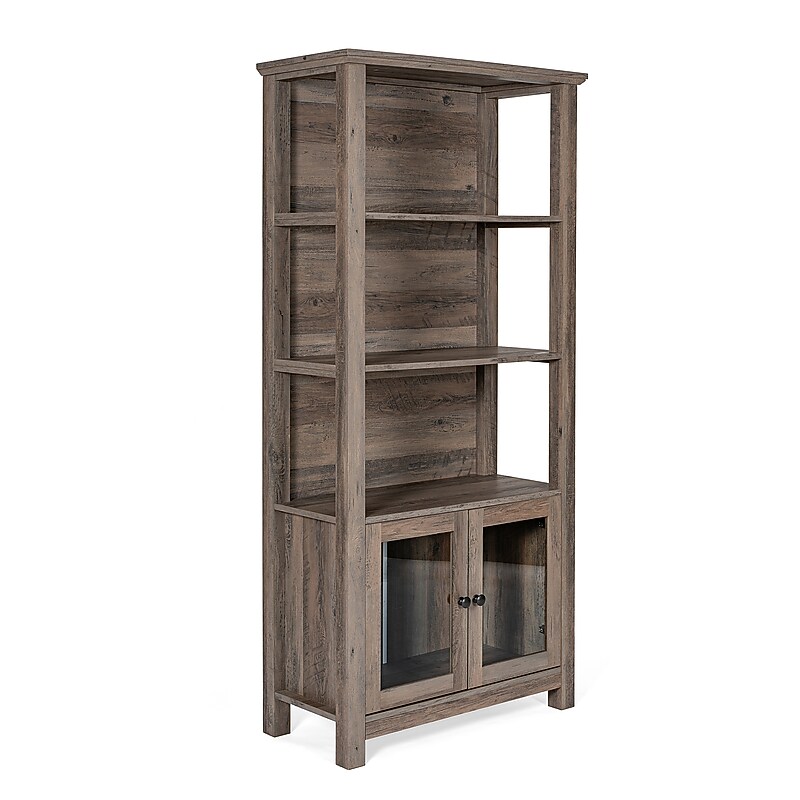 Flash Furniture Stella 67.75" 3-Shelf Bookcase, Gray Wash Engineered Wood (ZG027GRYWSH) image 1