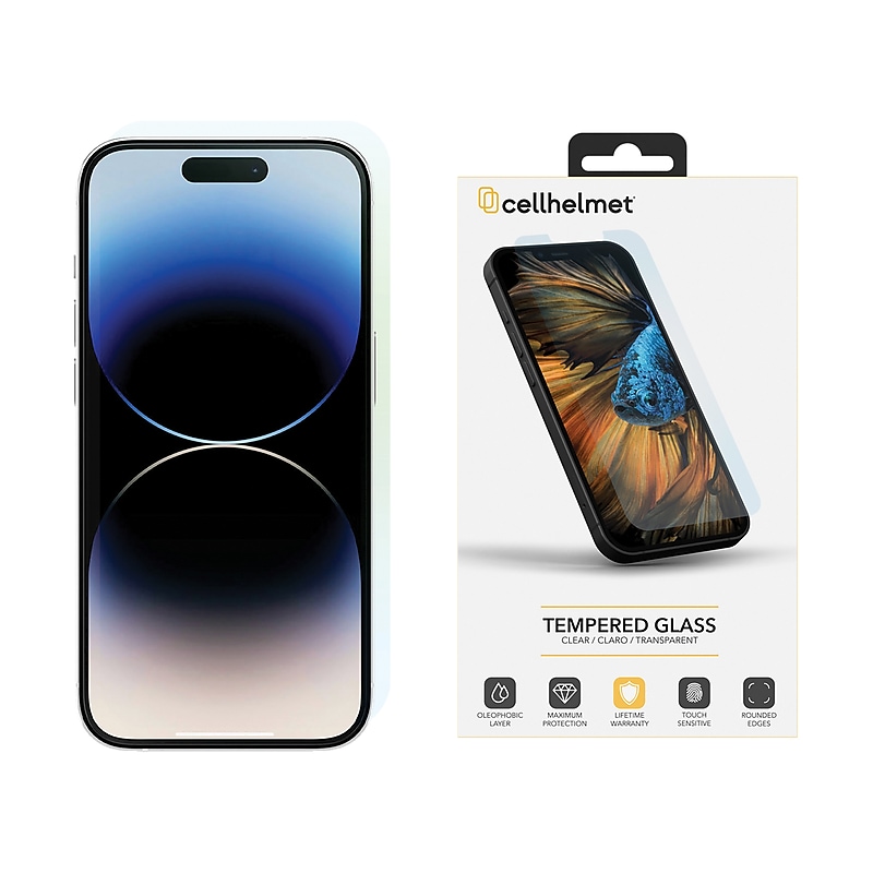 cellhelmet Tempered Glass Screen Protector for iPhone 15 Pro Max (Temp-i15ProMax-67) image 1