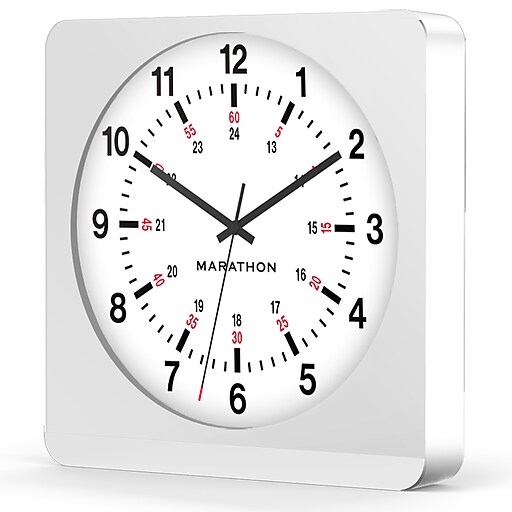 Marathon Large 12" Analog Clock, White (CL030057WHWH1) at Staples