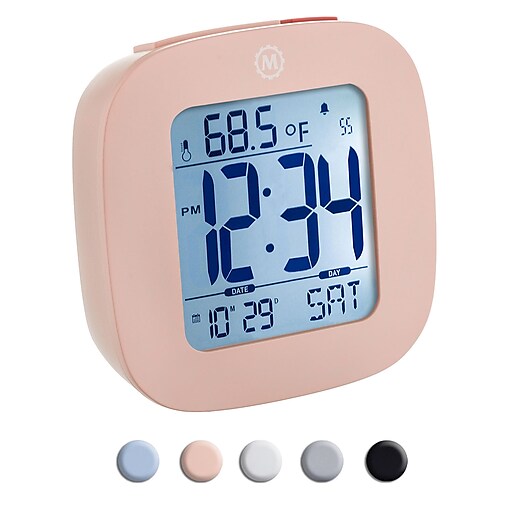 Marathon Compact Digital Alarm Clock, Pink Alarm Clocks