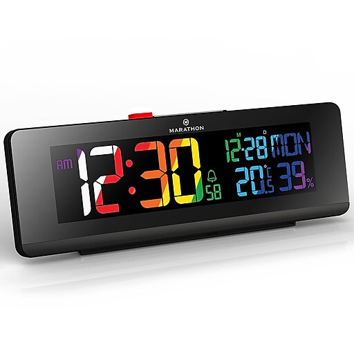 Marathon 256 Color Changing Alarm Clock, Black (CL030063) at Staples