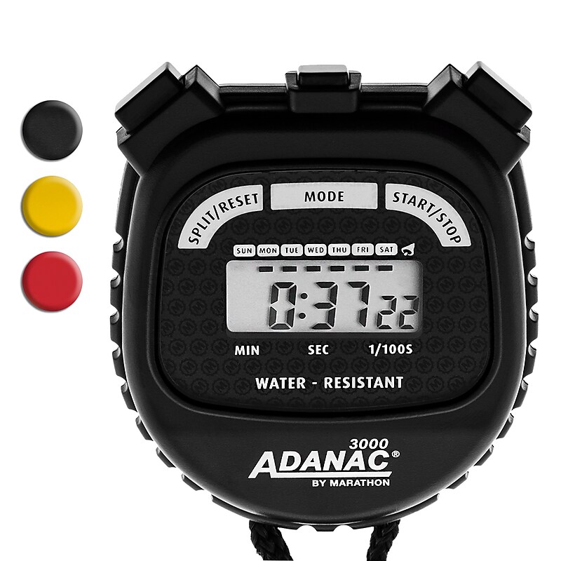 Marathon Adanac 3000 Digital Stopwatch, Black (ST083000) image 1