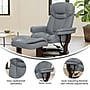 Flash Furniture Allie Contemporary LeatherSoft Recliner Chair and Ottoman, Gray (BT7821GY)~#|#~sp220980593_sc7