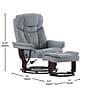 Flash Furniture Allie Contemporary LeatherSoft Recliner Chair and Ottoman, Gray (BT7821GY)~#|#~sp220980594_sc7