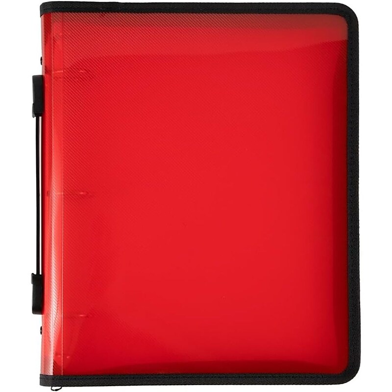 JAM PAPER Zipper 1/2" 3-Ring Binder, Red (400738571) image 1