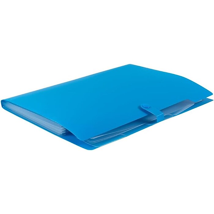 JAM PAPER Plastic File Folder with Snap Closure, 5 Pocket, 9