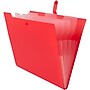 JAM PAPER Plastic File Folder with Snap Closure, 5 Pocket, 9"W x 11.5"H, Red (FF39783RE)~#|#~sp221164241_sc7