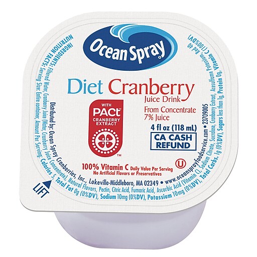 Ocean Spray Diet Cranberry Juice, No Sugar Added, 4 oz., 48