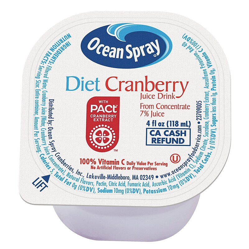 Ocean Spray Diet Cranberry Juice, 4 fl oz, 48/Box (220-02221) image 1