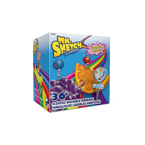 Mr Sketch Scented Washable Markers Chisel Tip Assorted Colors 36 Count Staples