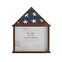 Flash Furniture Quincy Solid Pine Wood Flag and Certificate Display Case, 22.5" x 18.5", Dark Brown (HMHD22M142YBRN)~#|#~sp221799130_sc7