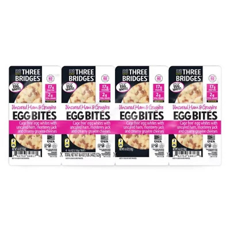 Three Bridges Ham & Gruyere Egg Bites, 4.6 oz, 4/Pack (220-02205) image 1