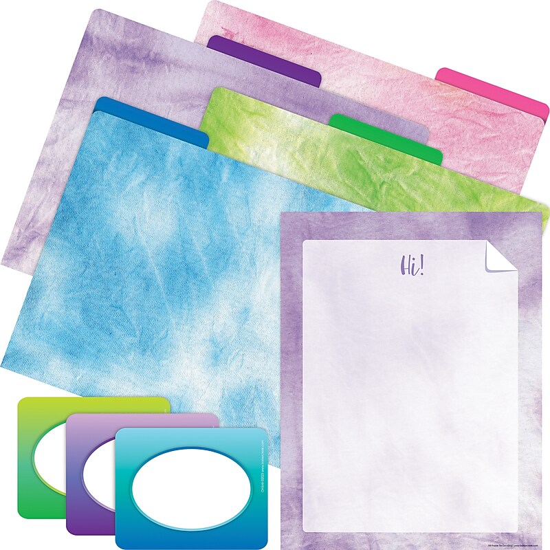 Barker Creek Get Organized Tye-dye & Purple Ombre File Folder, 1/3-Cut Tab, Letter Size, Assorted Colors, 107/Set (131) image 1