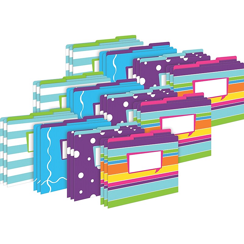 Barker Creek Happy File Folder, 1/3-Cut Tab, Letter Size, Assorted Colors, 36/Set (4377) image 1