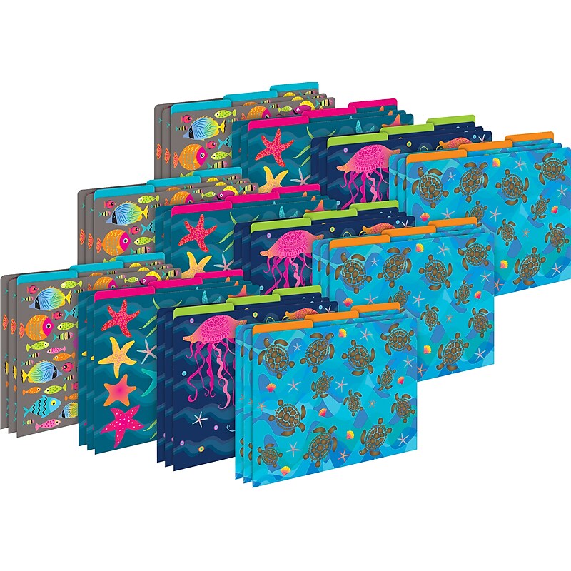 Barker Creek Kai Ola File Folder, 1/3-Cut Tab, Letter Size, Assorted Colors, 36/Set (4383) image 1