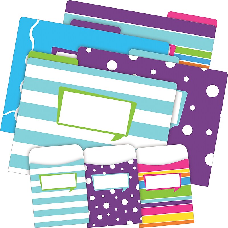 Barker Creek Happy File Folder, 1/3-Cut Tab, Letter Size, Assorted Colors, 42/Set (4412) image 1