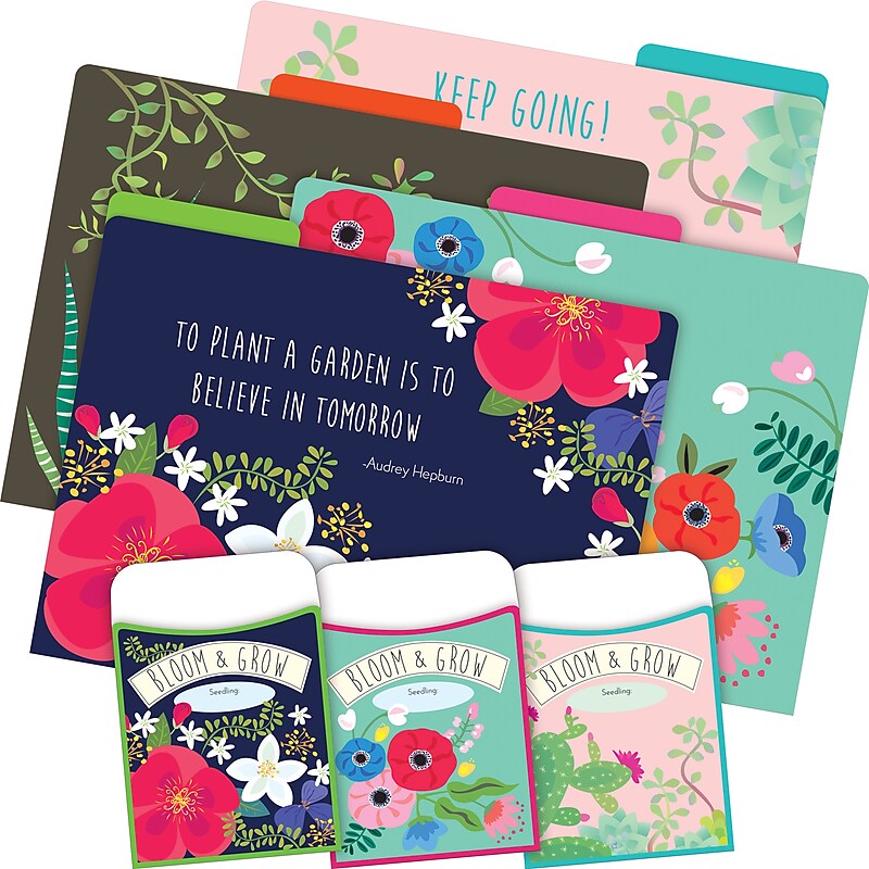 Barker Creek Petals & Prickles File Folder, 1/3-Cut Tab, Letter Size, Assorted Colors, 42/Set (4418) image 1