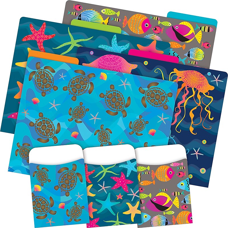 Barker Creek Folder & Pocket Set, 1/3-Cut Tab, Letter Size, Kai Ola, 42/Set (4420) image 1