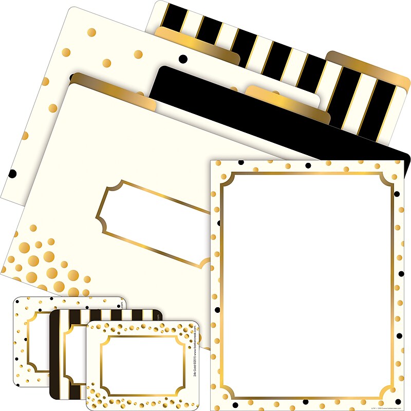 Barker Creek Get Organized Gold File Folder, 1/3-Cut Tab, Letter Size, Assorted Colors, 107/Set (139) image 1